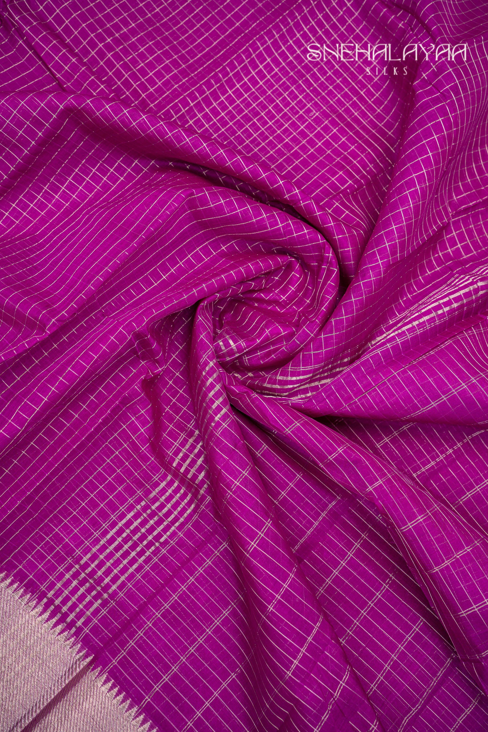 Purple Mangalgiri Silk Saree