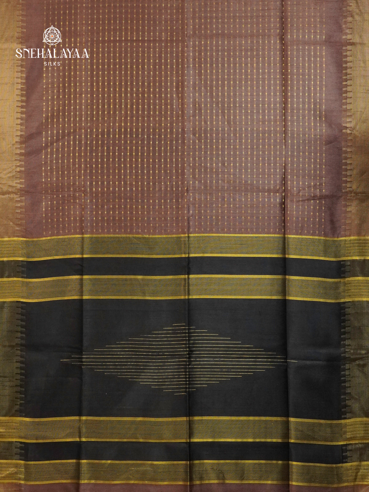 Brown Bamboo Silk Saree