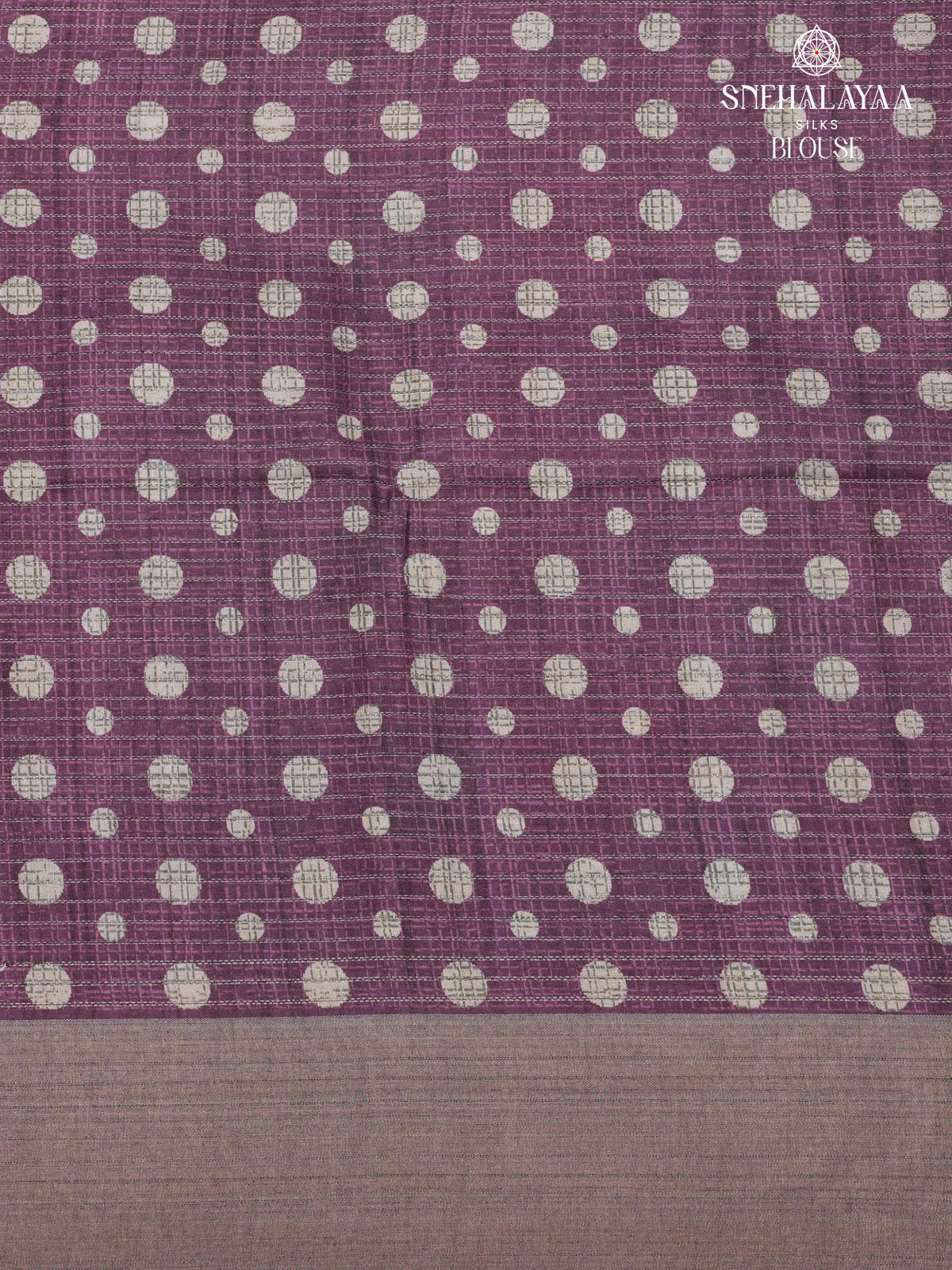 Purple Floral Printed Tussar Saree