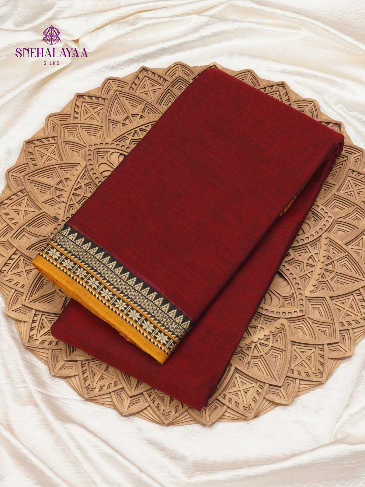 Maroon Narayanpet Cotton Saree