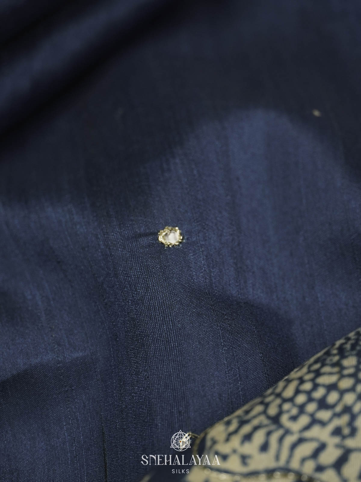 Peacock Blue Raw Silk Embroidery Saree