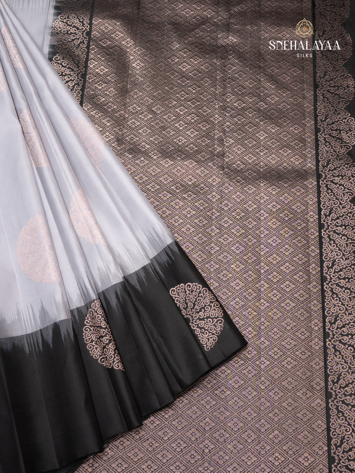 Silver Grey Kanjivaram Silk Saree