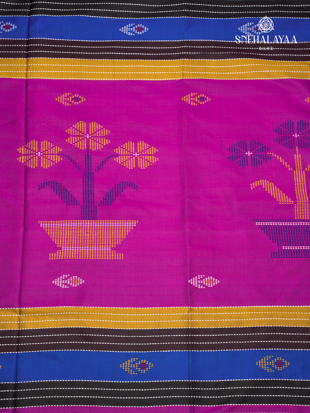 Navy Blue Katan Silk Saree