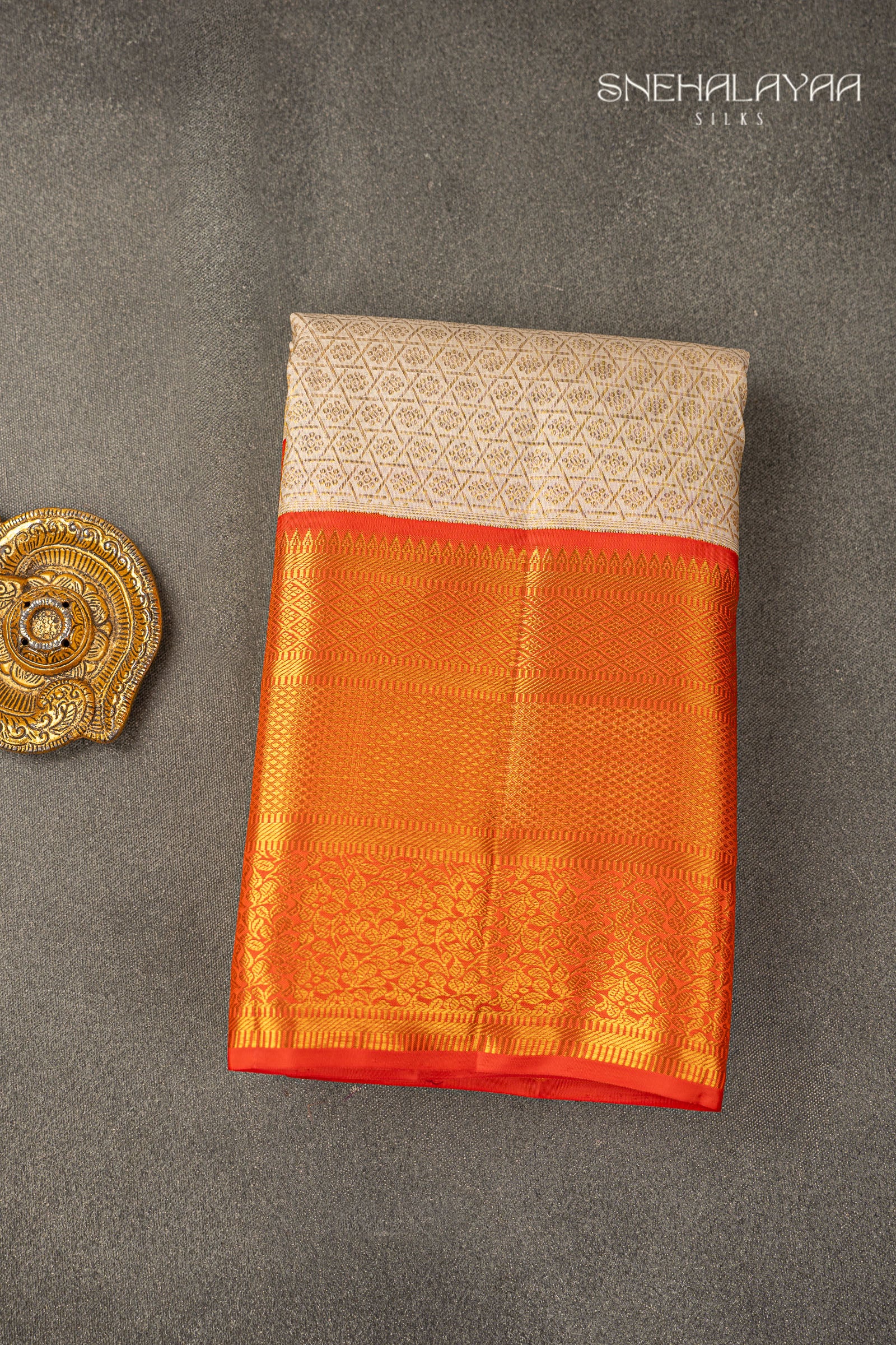 White Kancheevaram Silk Saree