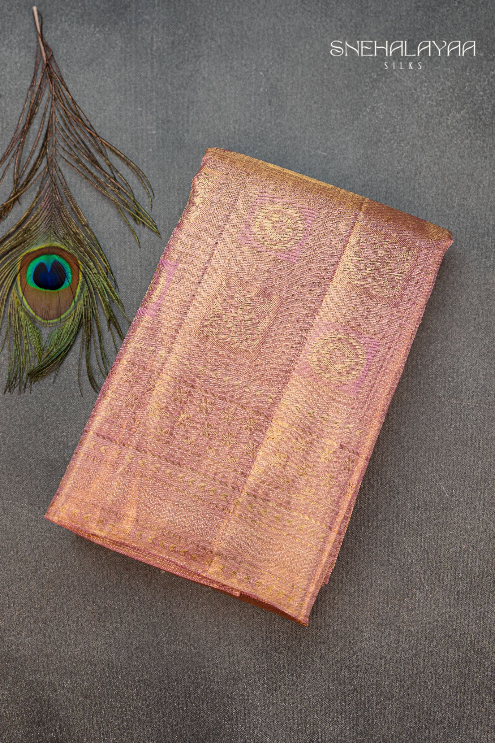 Flamingo Pink Kancheevaram Tissue Silk Saree