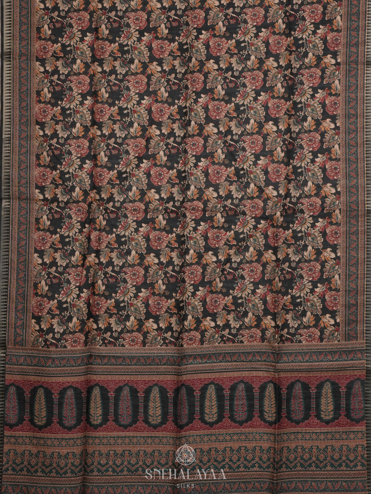 Black Tussar Saree