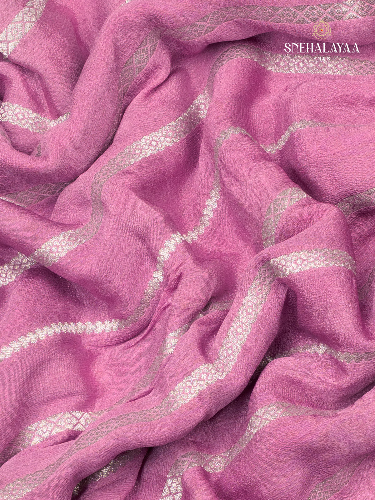 Purple Banaras Crepe Silk