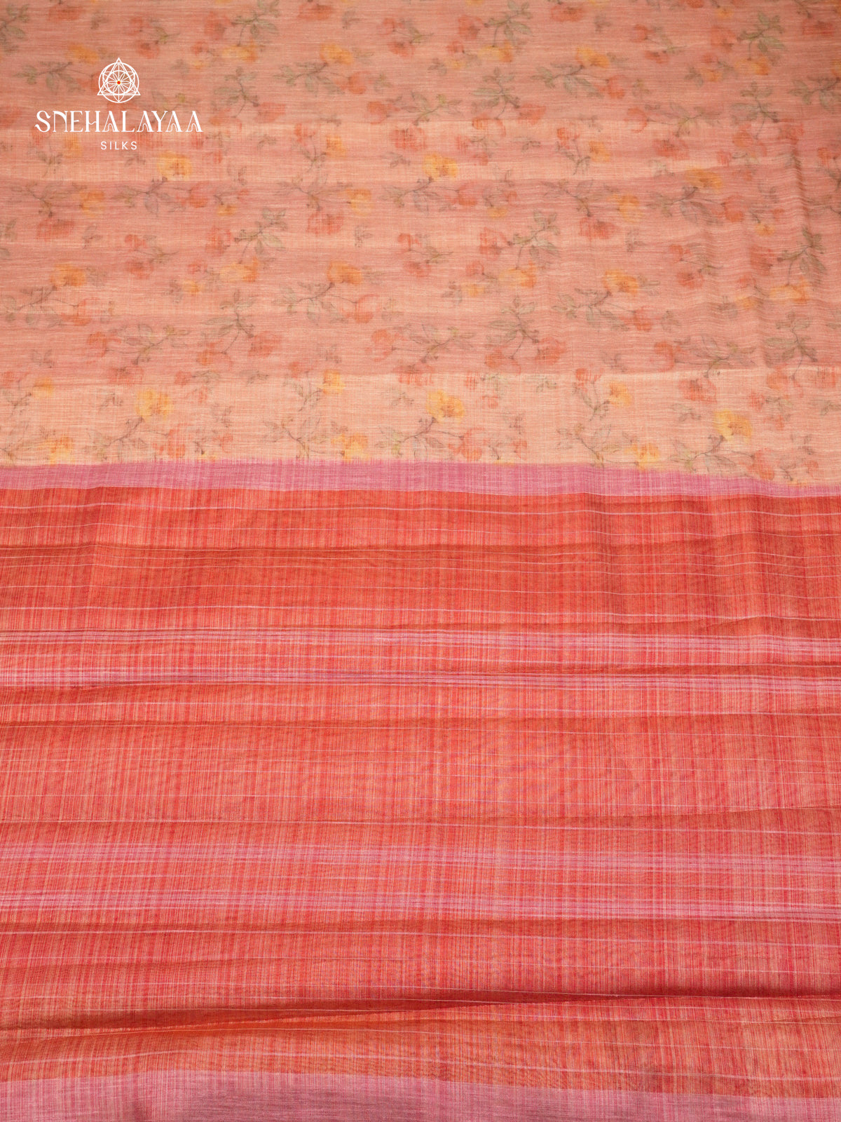 Peach Linen Tissue Saree
