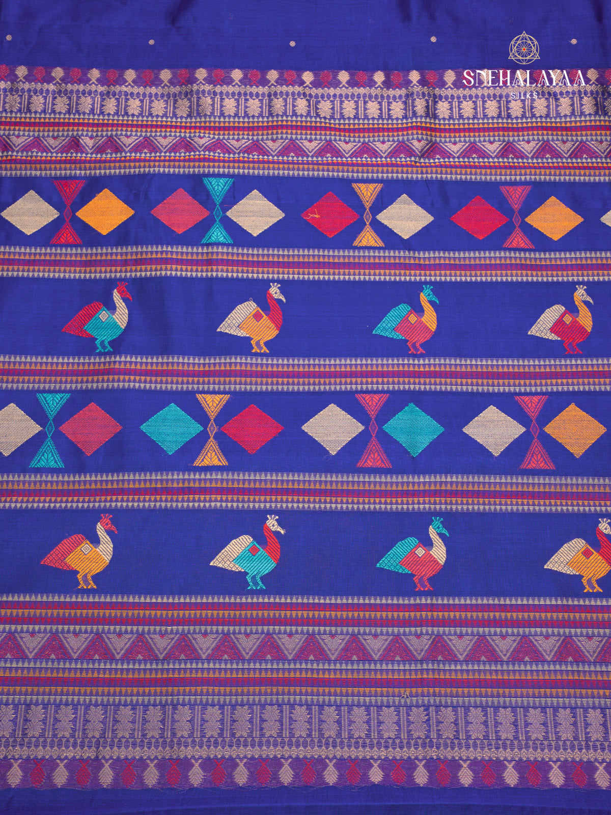 Dark blue Kanchi Silk Cotton Saree