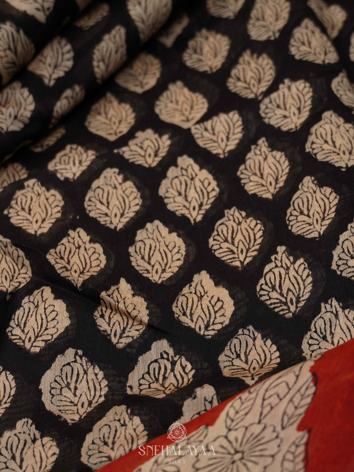 Black Chanderi Saree