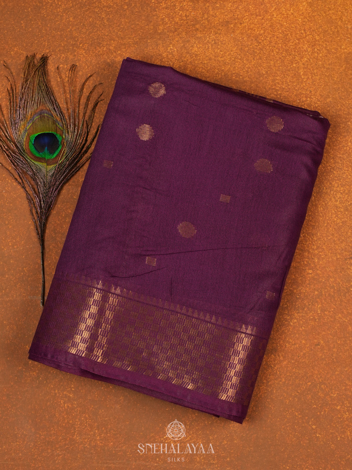 Purple Bamboo Silk Saree