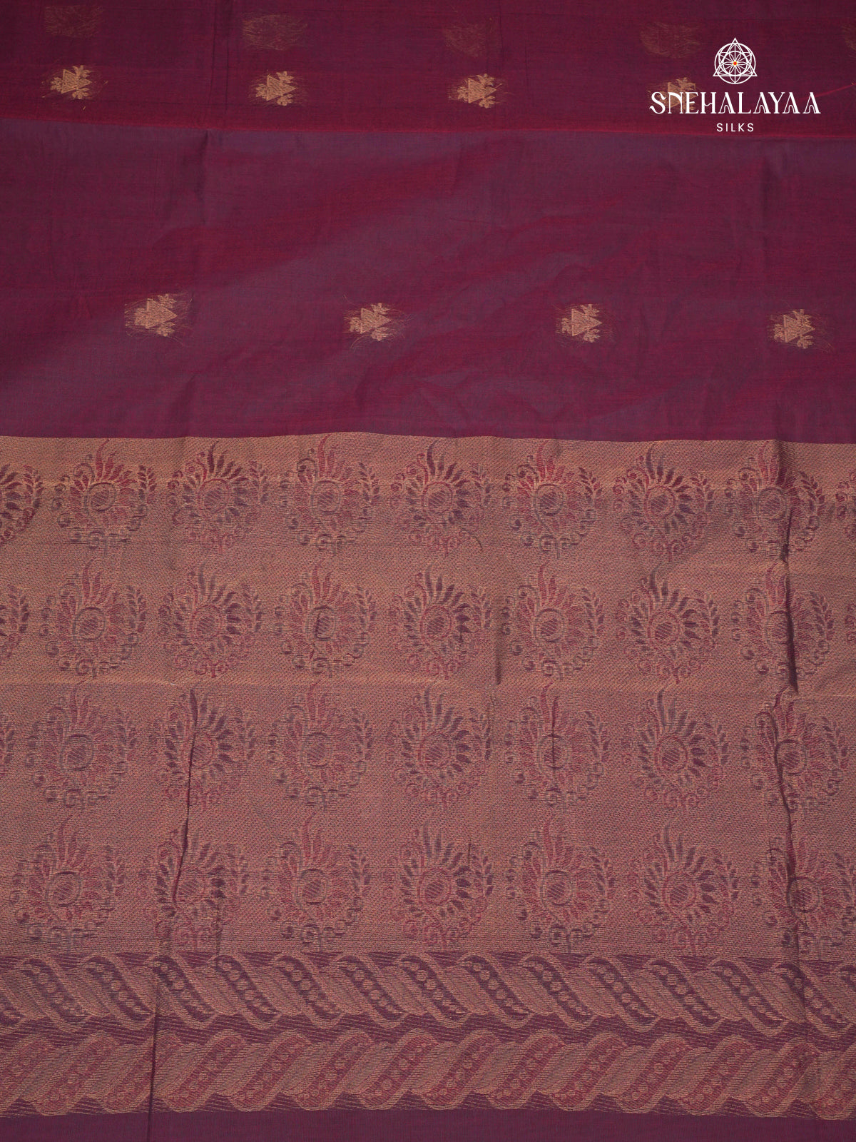 Burgundy Venkatagiri Cotton Saree