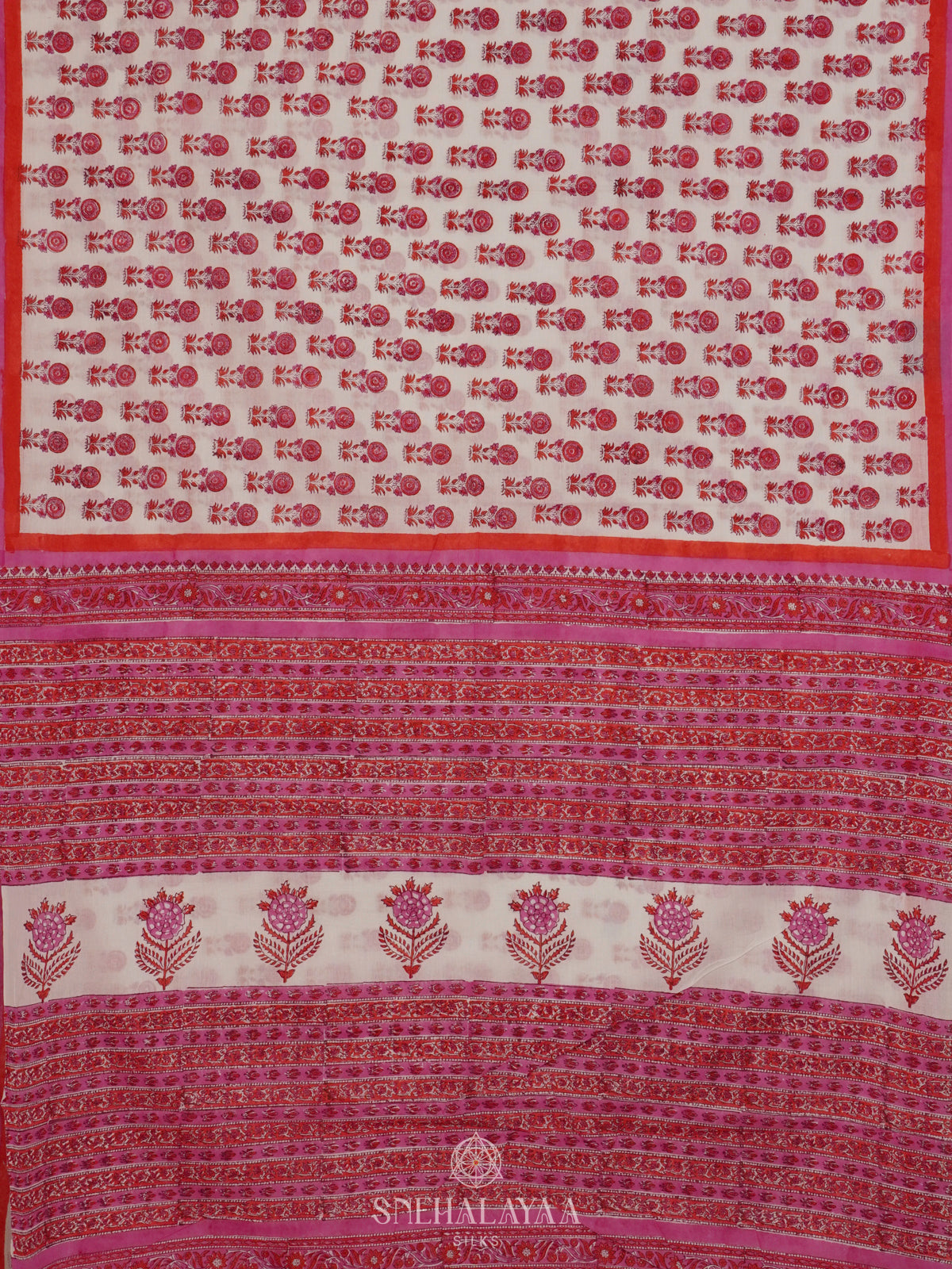 Off White Jaipur Cotton Saree