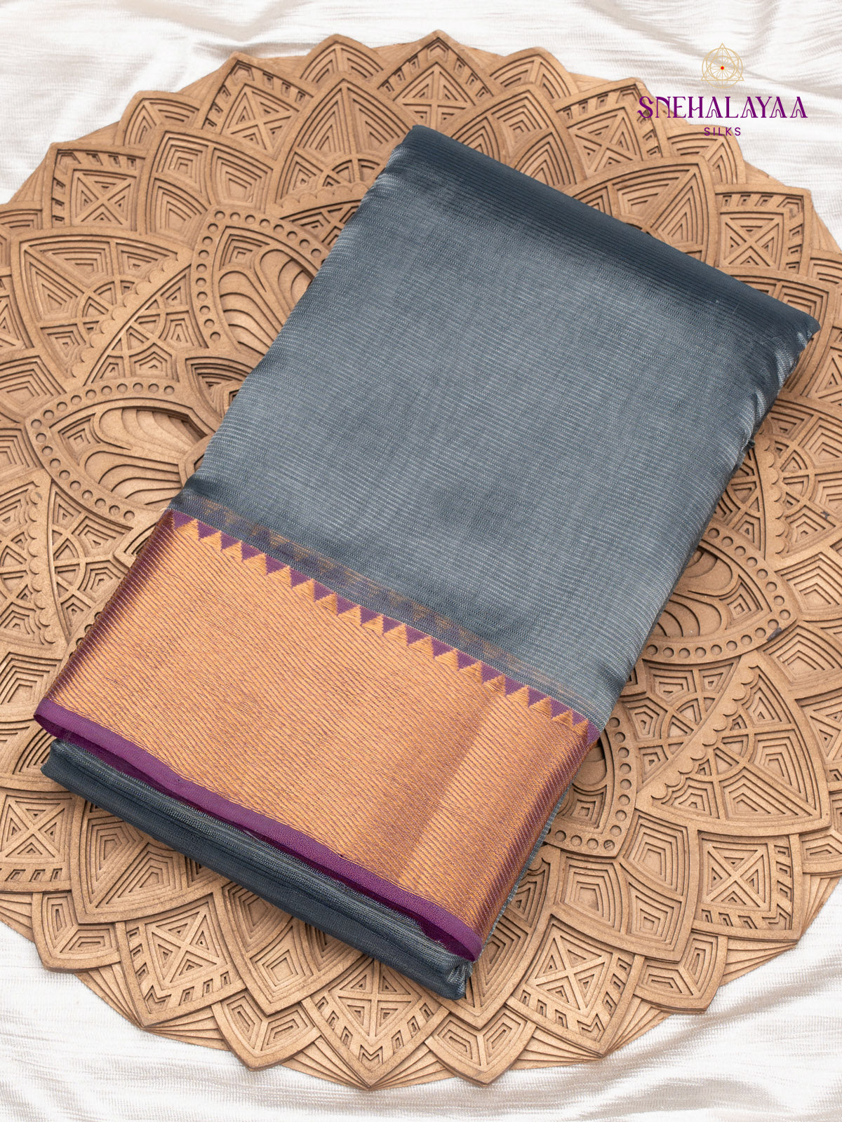 Grey Mangalagiri Silk Cotton Saree