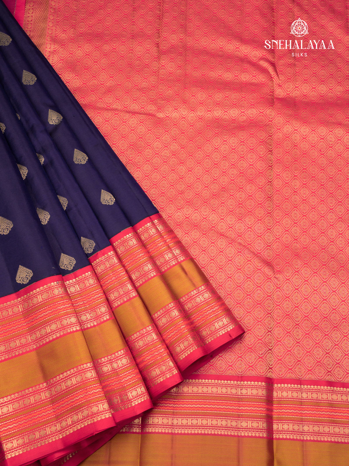Indigo Korvai Kanjivaram Silk Saree