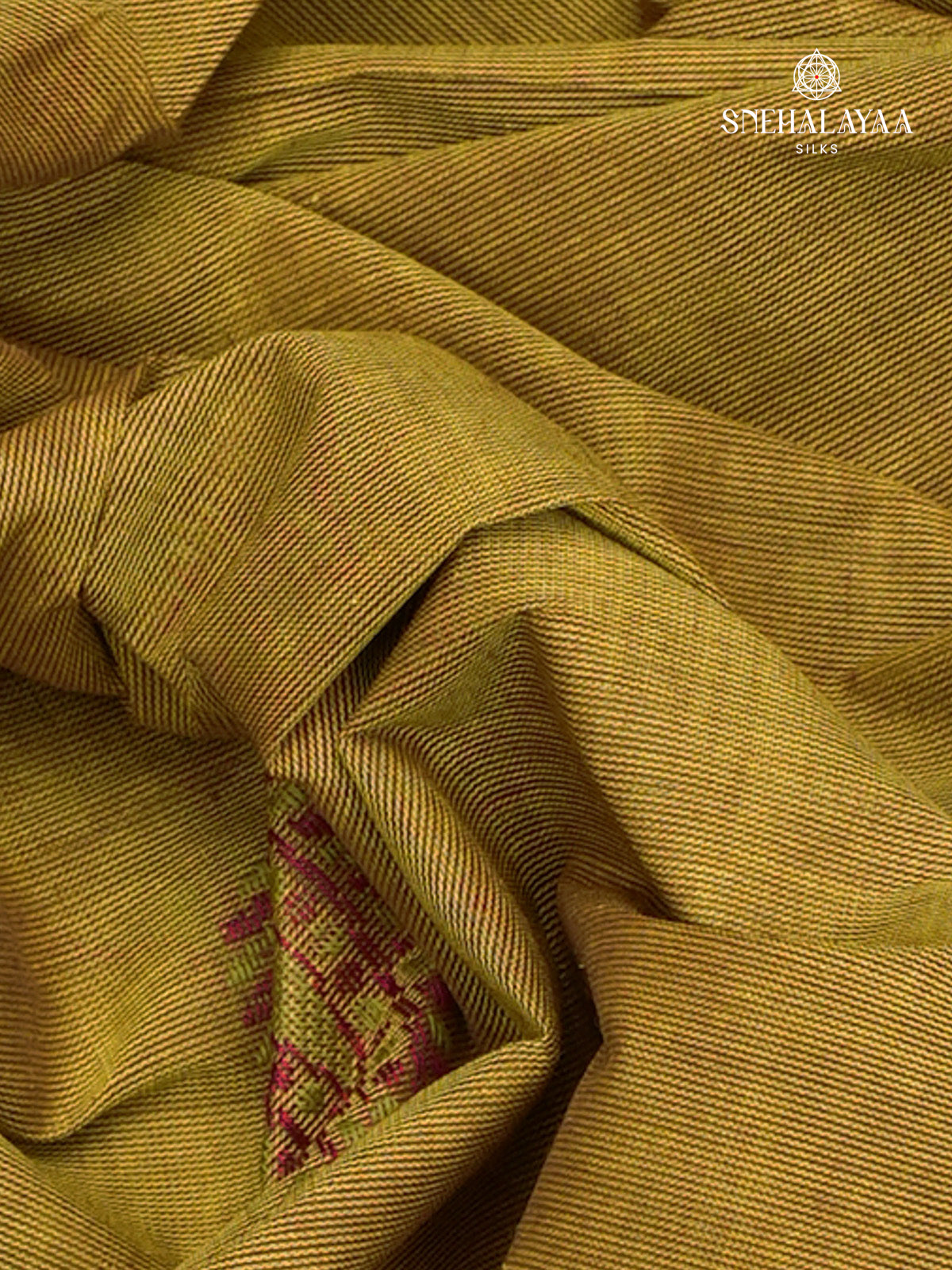 Olive Green Handloom Cotton Saree
