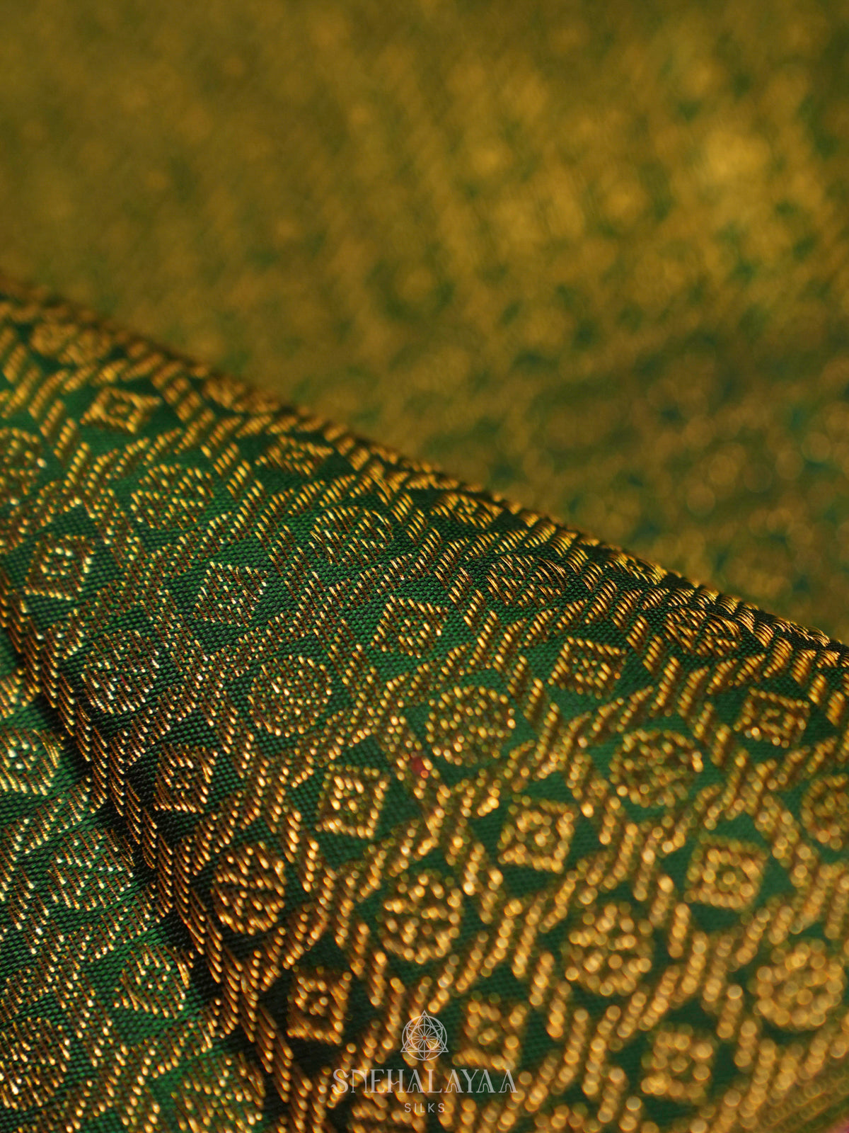 Olive Green Kanjivaram Silk Saree