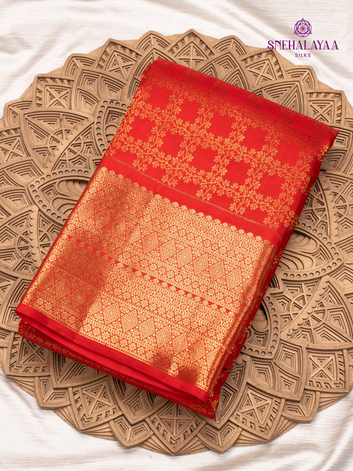 Rust Orange Kanjivaram Silk Saree