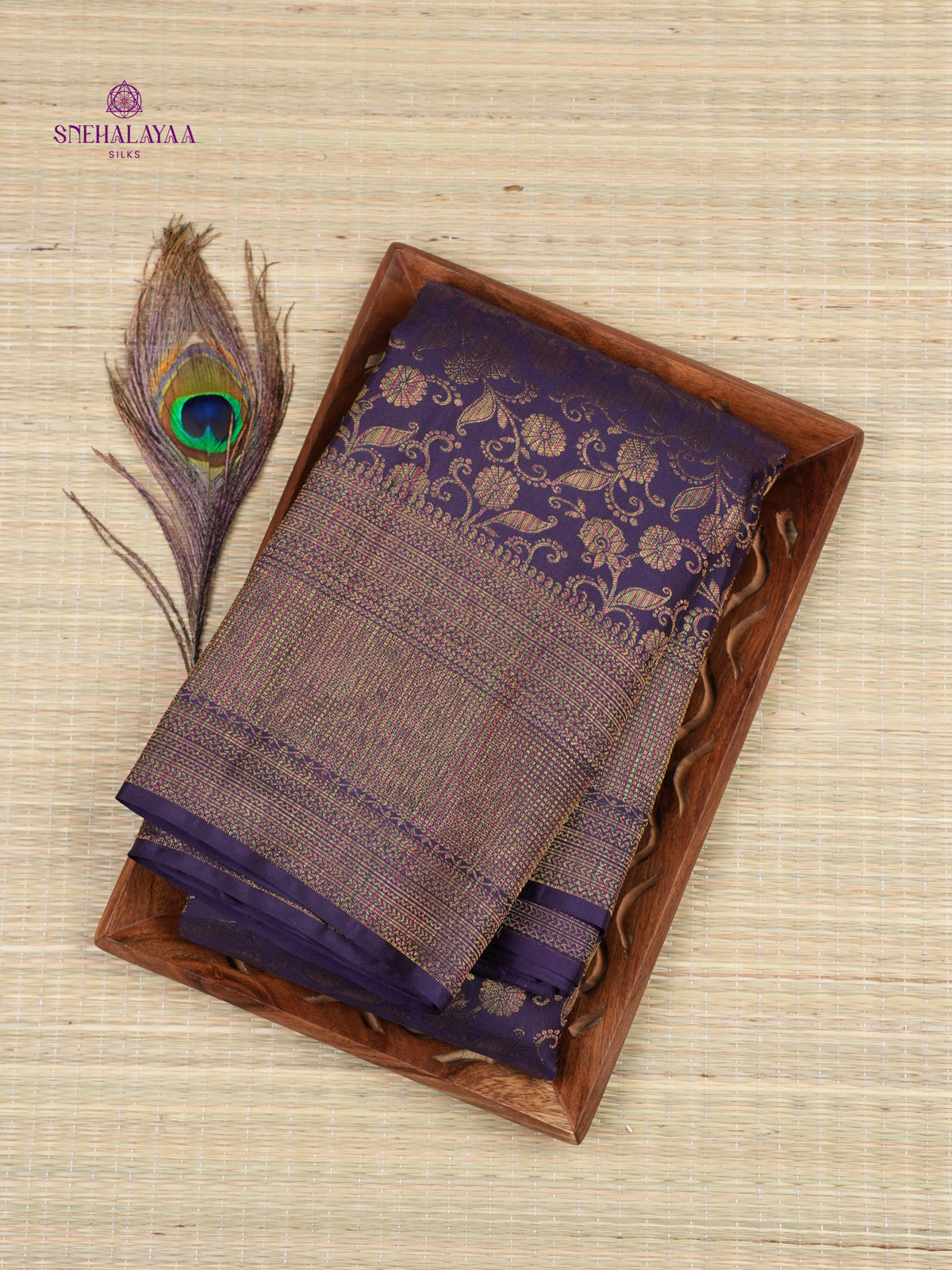 Navy Blue Kanjivaram Silk Saree