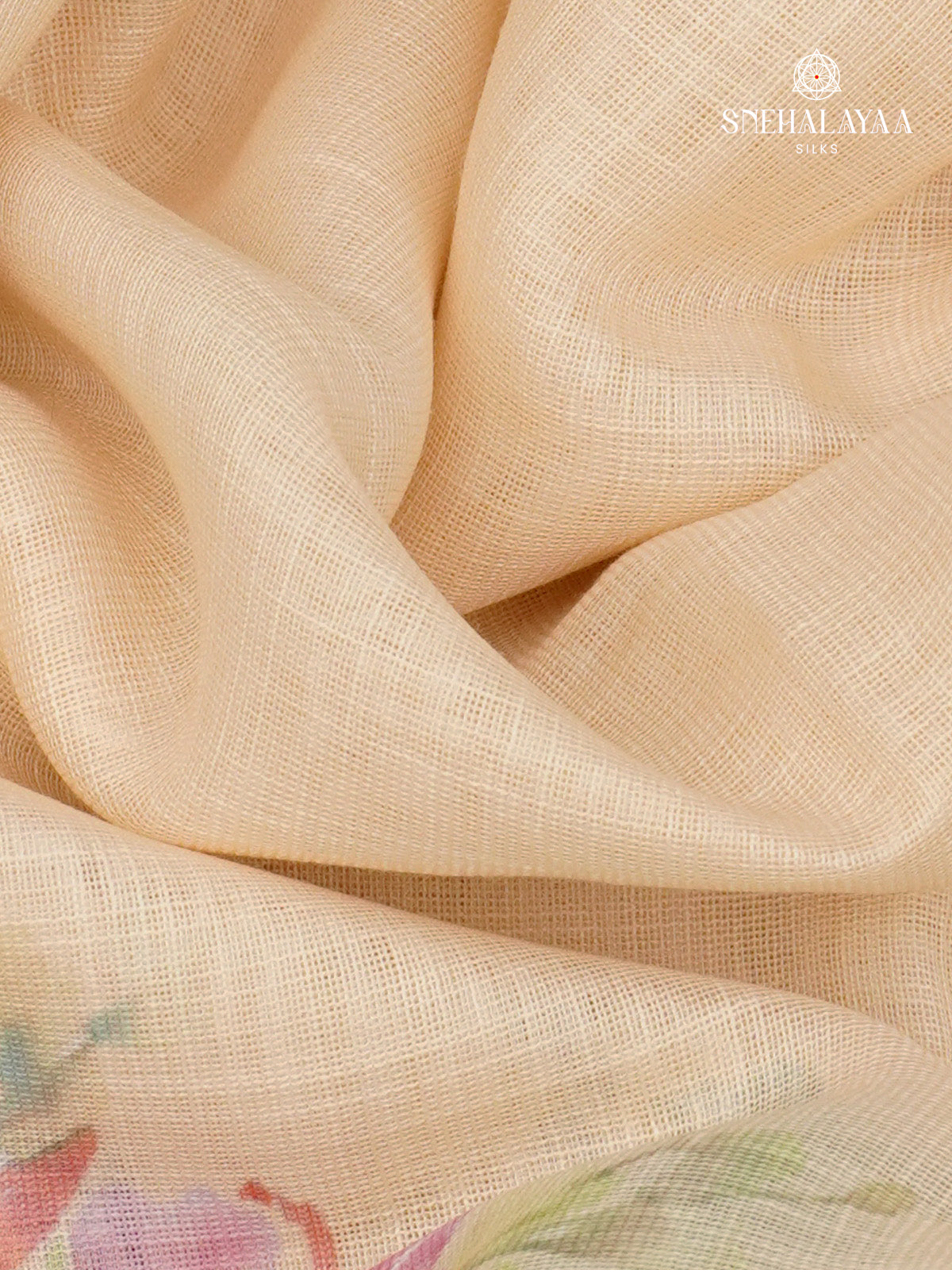 Sandal Printed Linen Saree