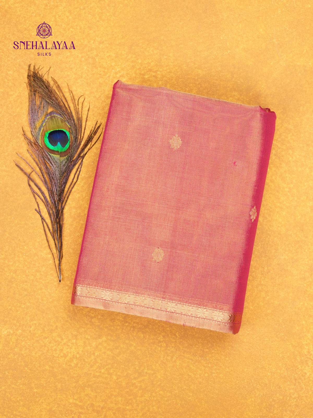 Mauve Pink Maheshwari Silk Cotton Saree