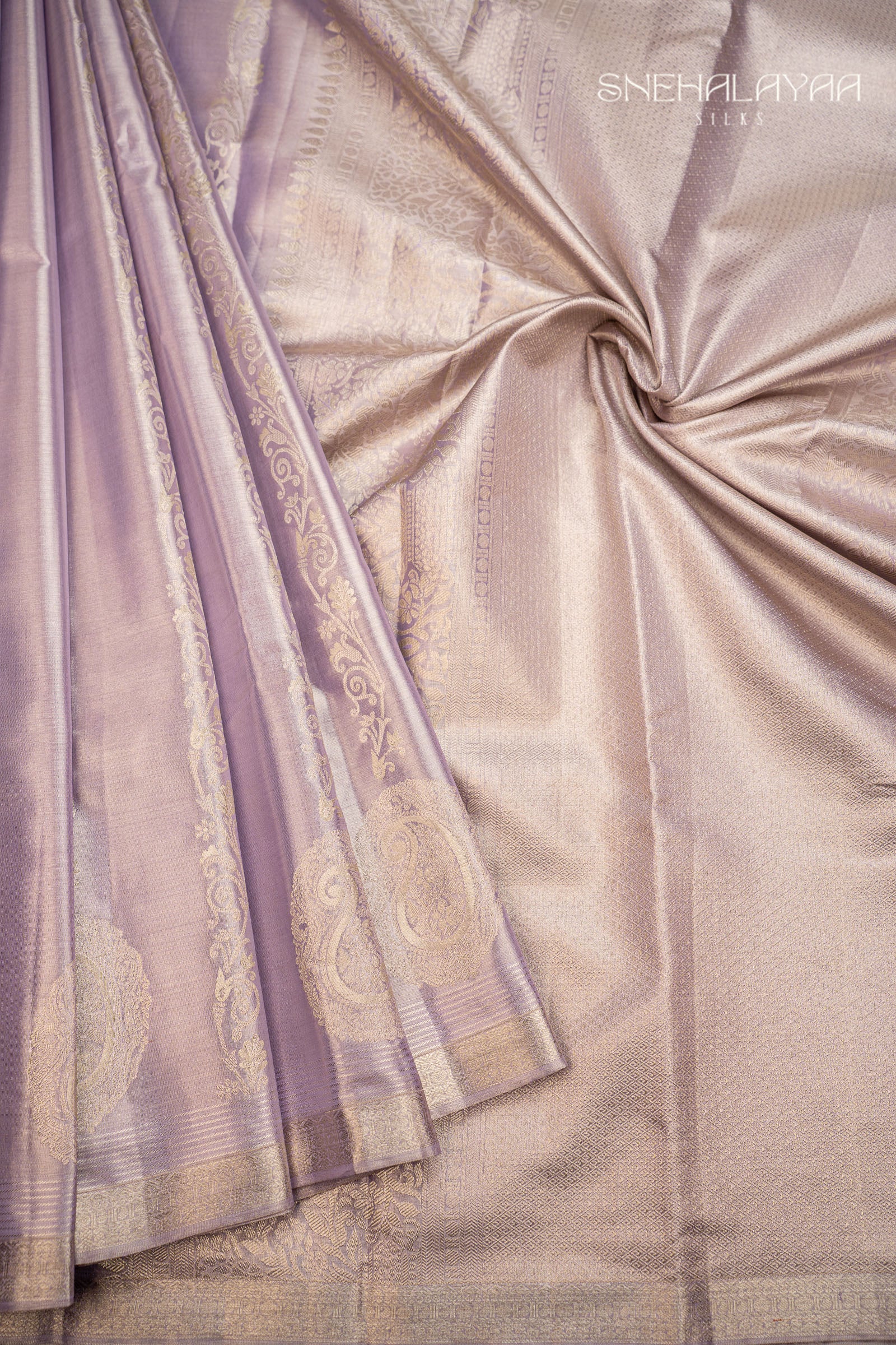 Lavender Kancheevaram Silk Saree