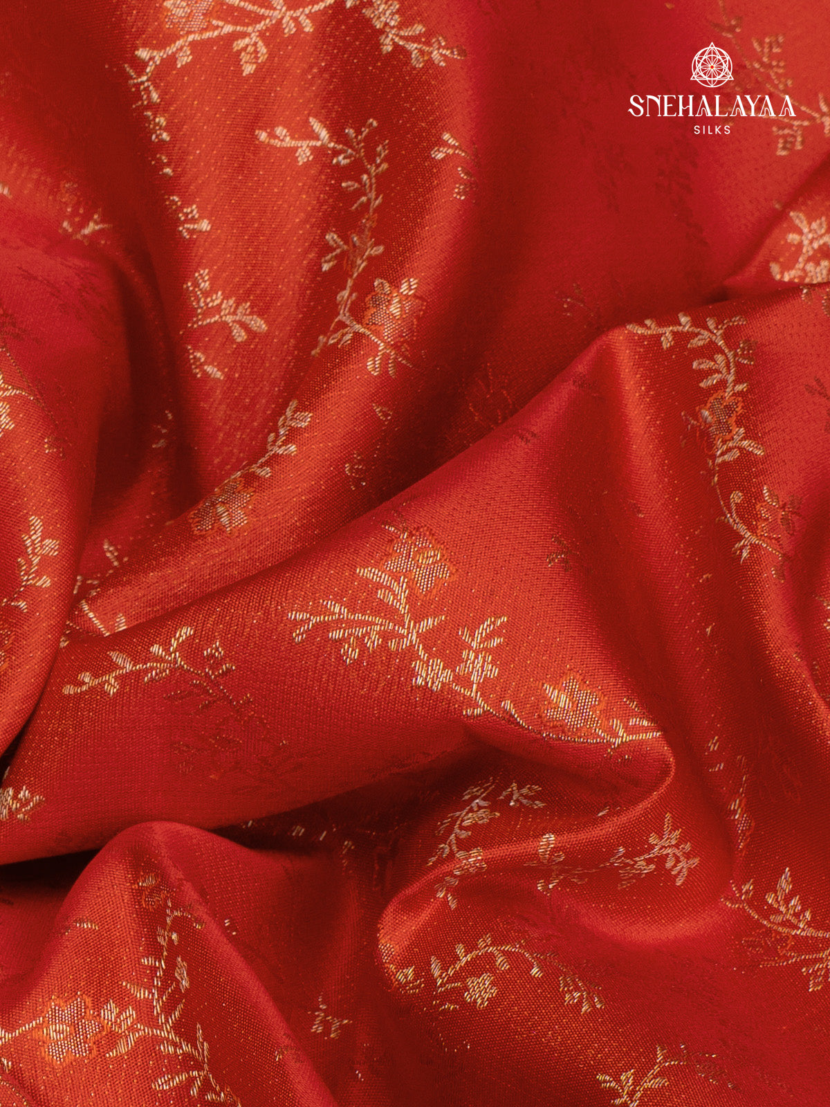 Rust Orange Kanjivaram Silk Saree