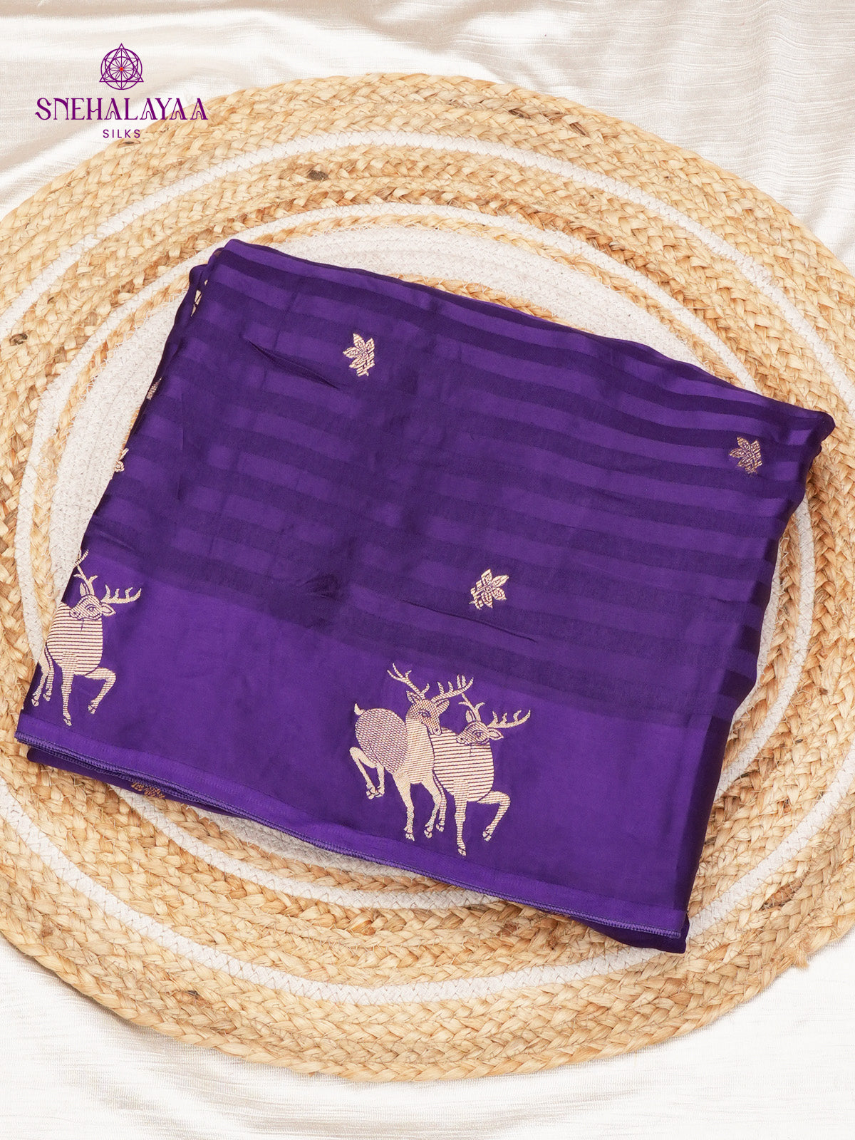 Purple Banars Silk Saree