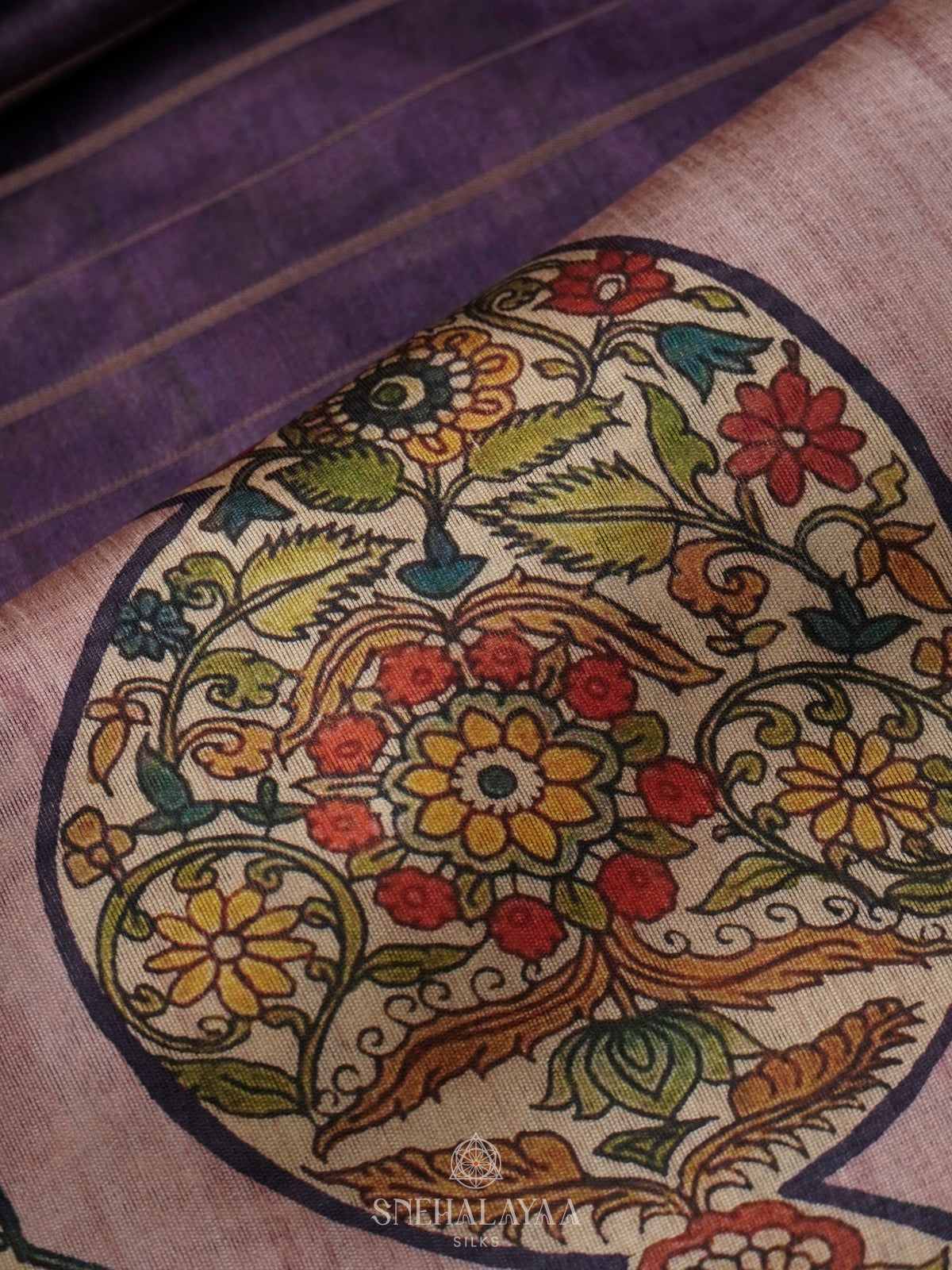 Purple Munga Tussar Saree