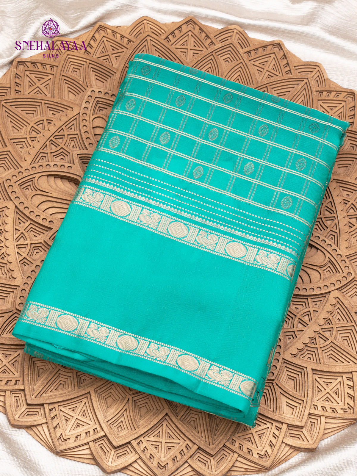 Turquoise Kanjivaram Silk Saree