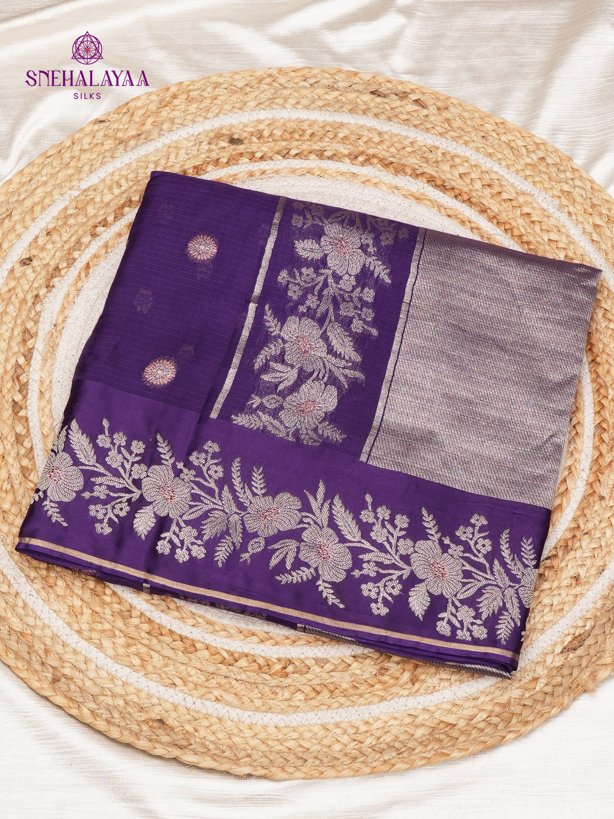 Purple Banaras Silk Saree