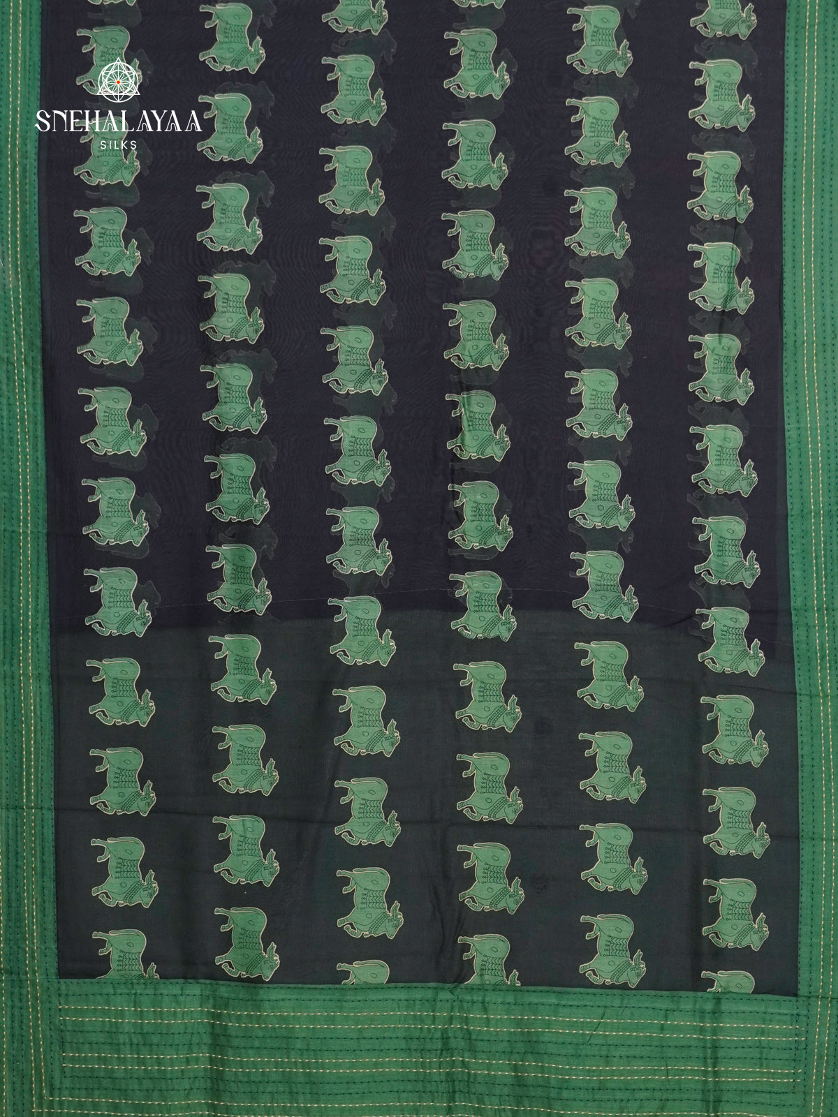 Black Chanderi Saree