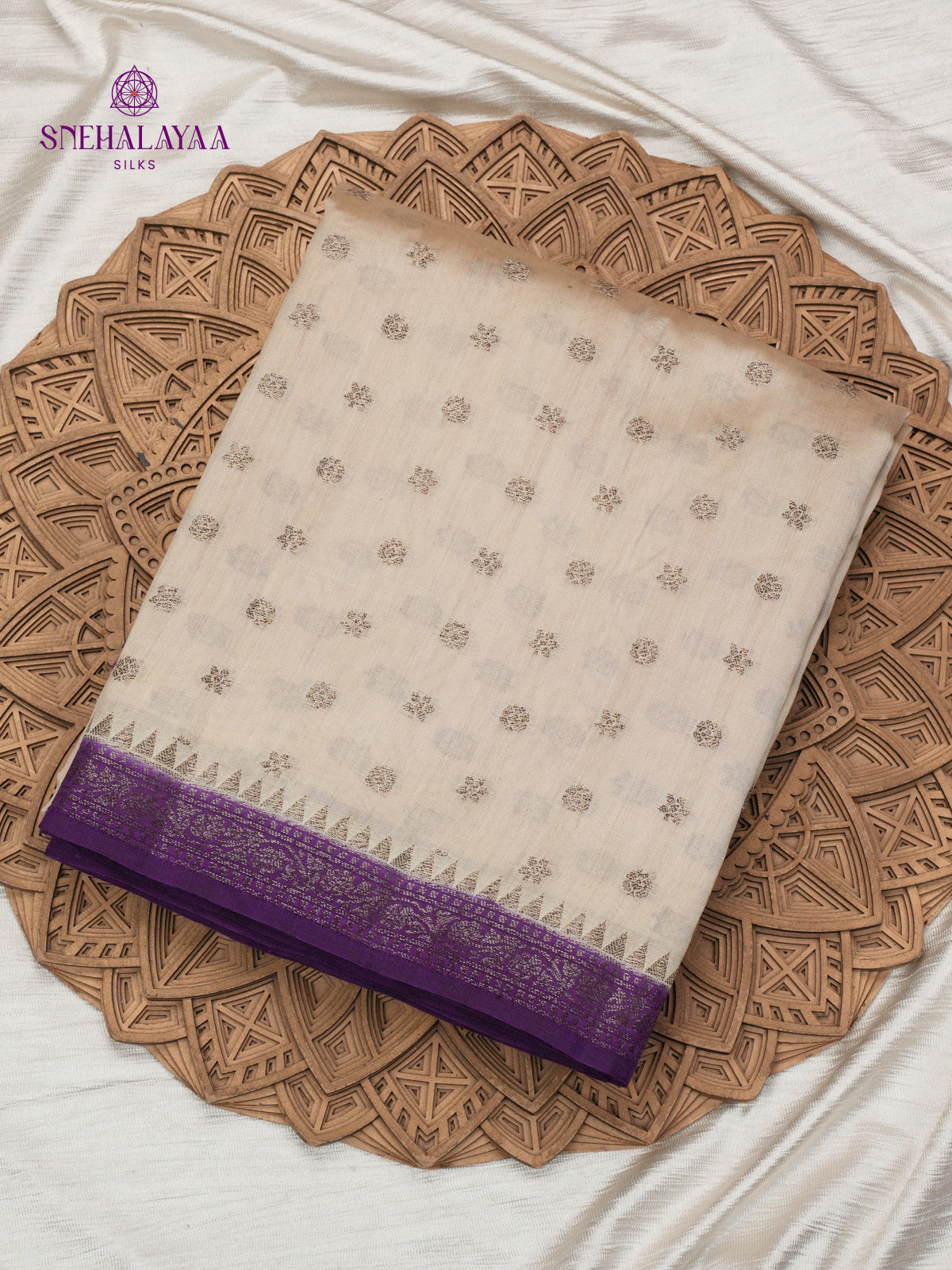 Beige Banaras Chiniya Silk Saree