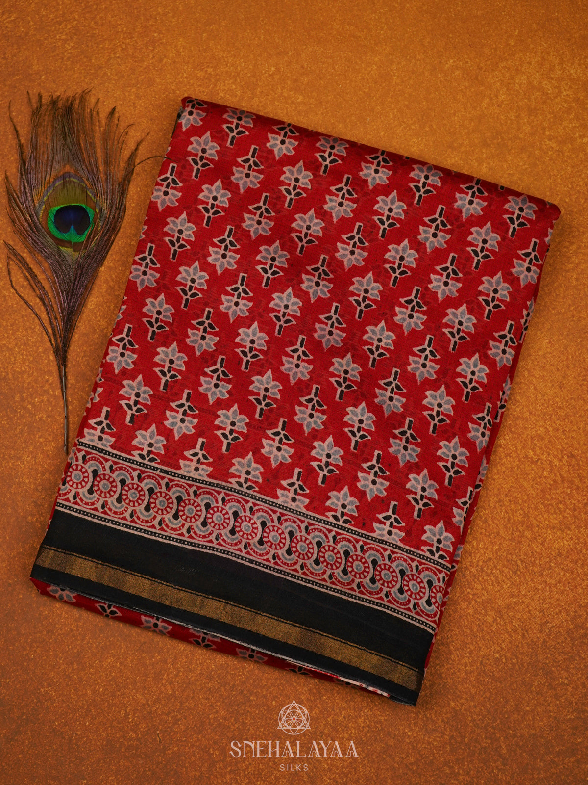 Red Chanderi Saree