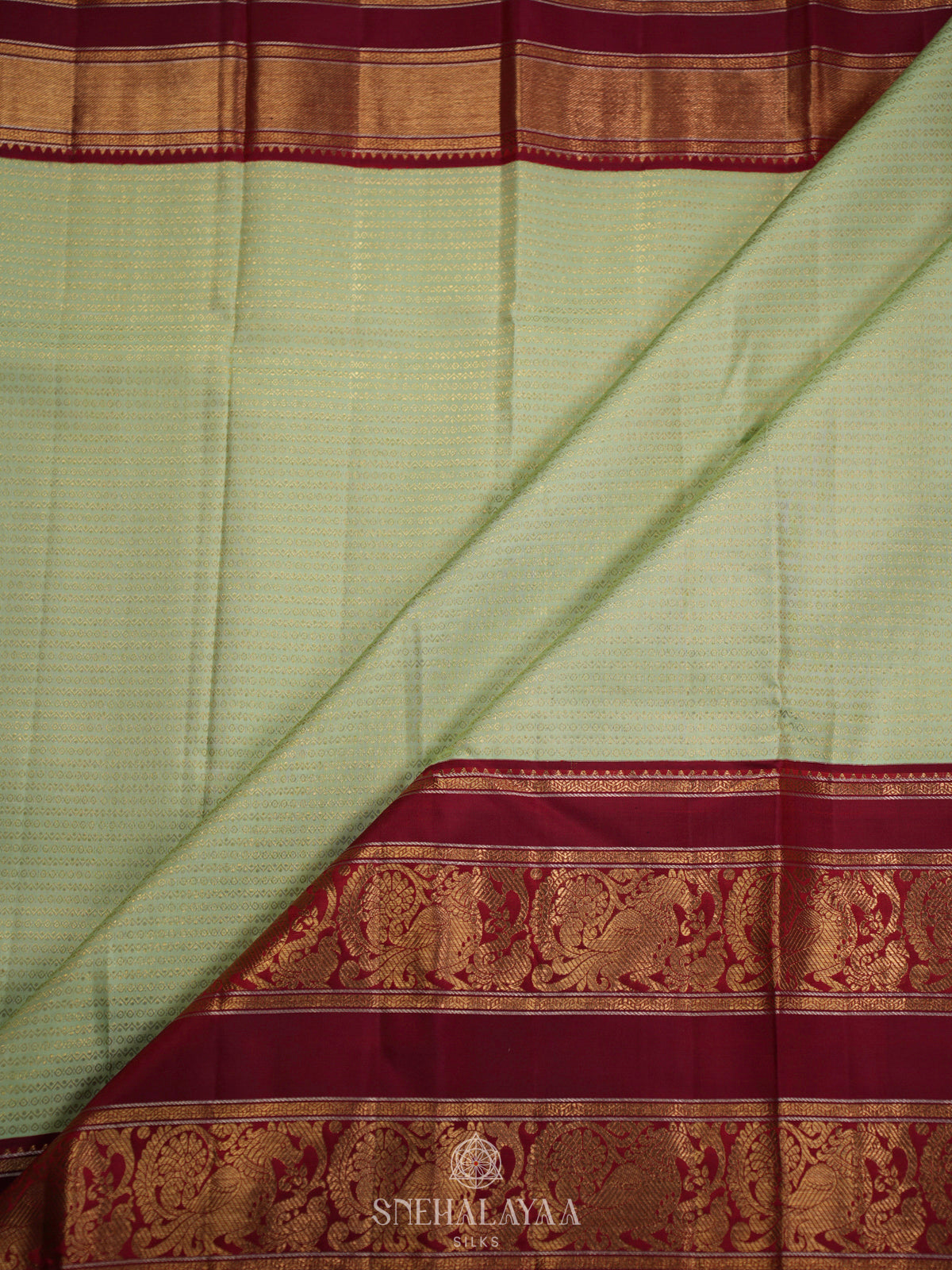 Pista Green Kanjivaram Silk Saree