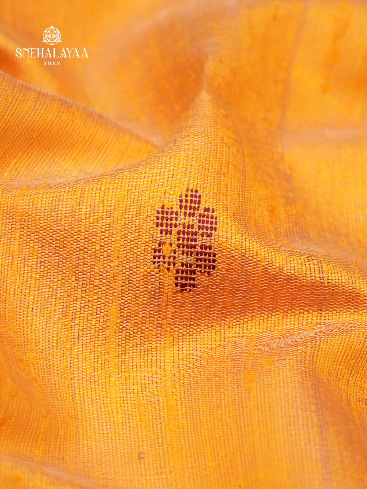 Mango Yellow Dupion Silk Saree