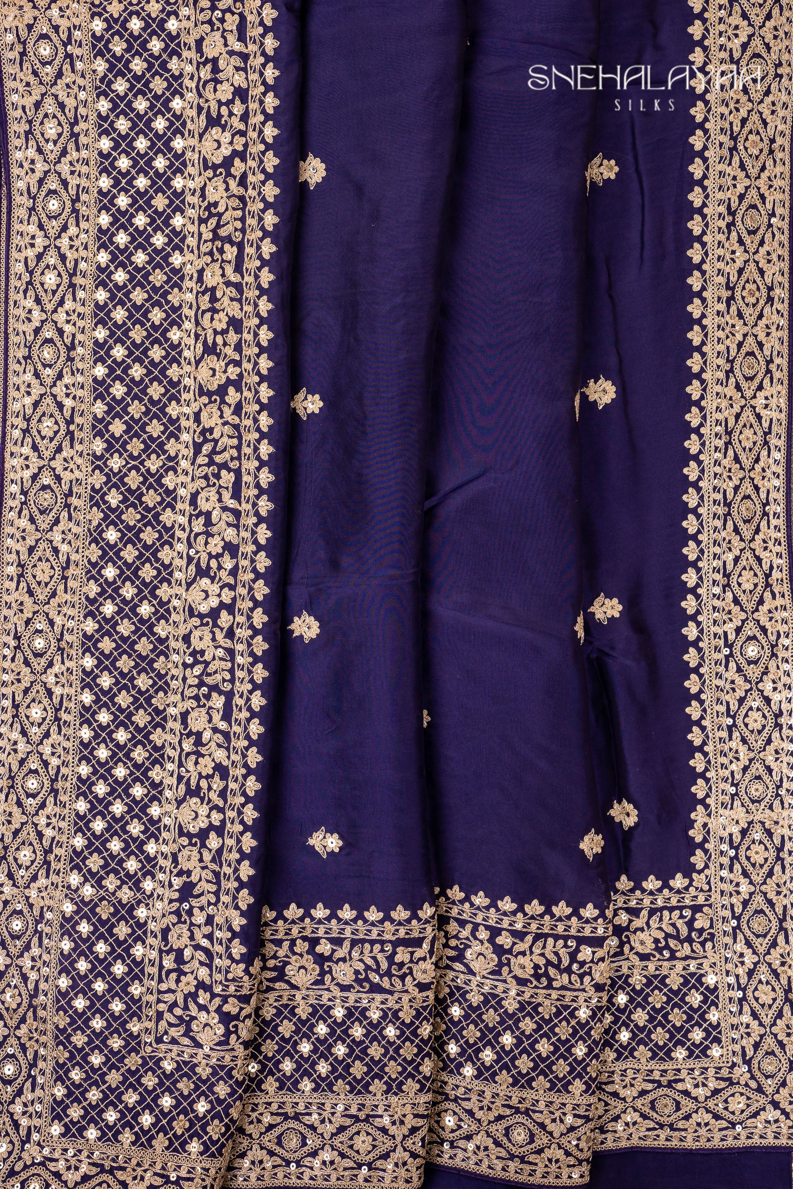 Indigo Blue Designer Saree
