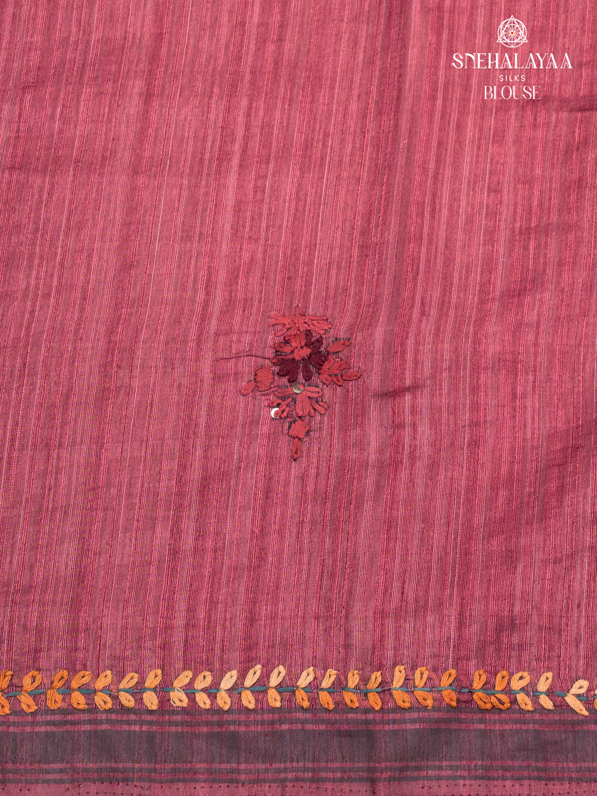 Pale Magenta Raw Silk Embroidery Saree