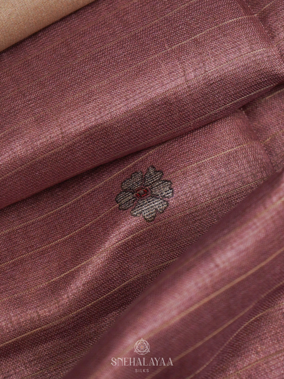 Pale Pink Linen Tussar Saree