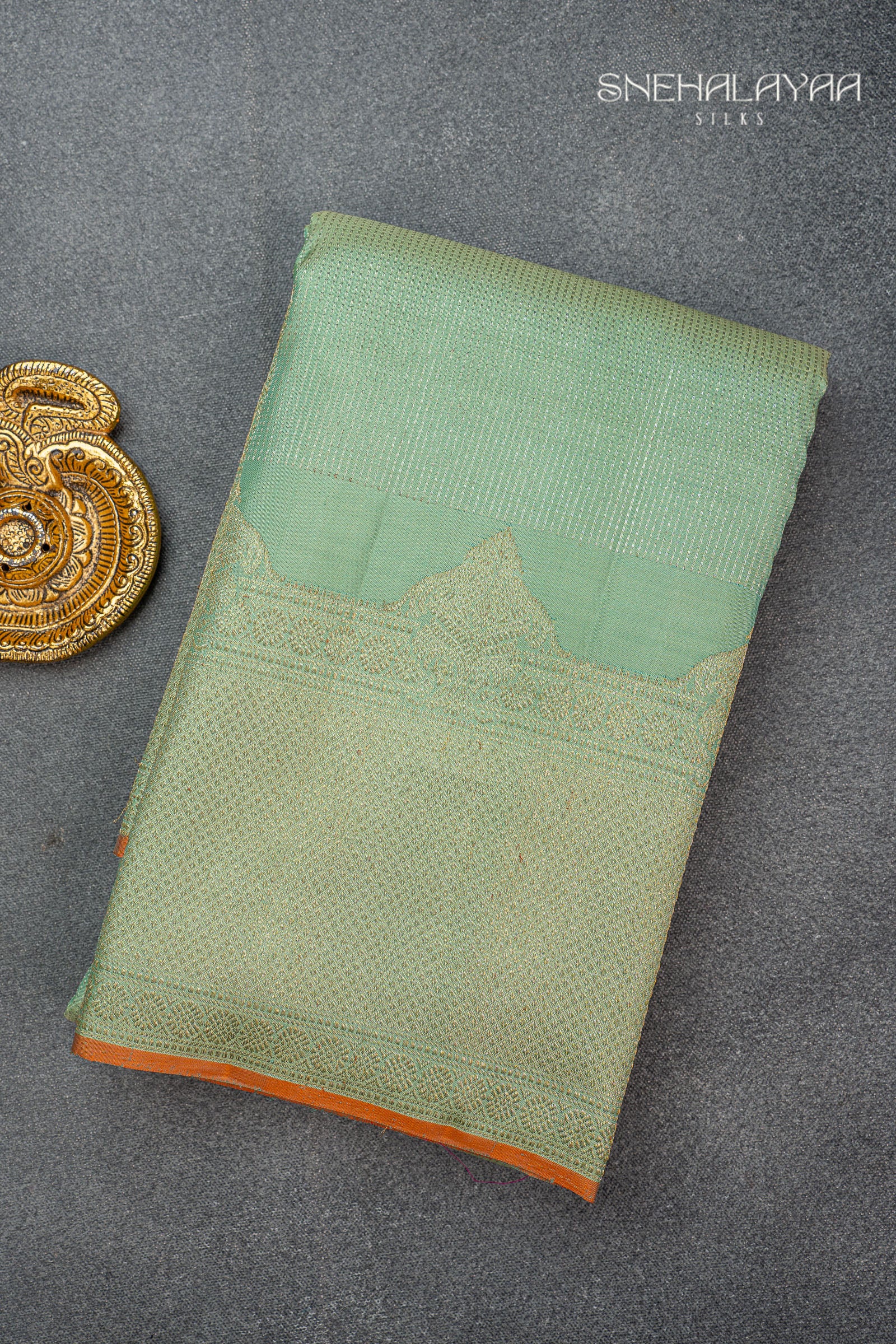 Mint Green Kancheevaram Silk Saree