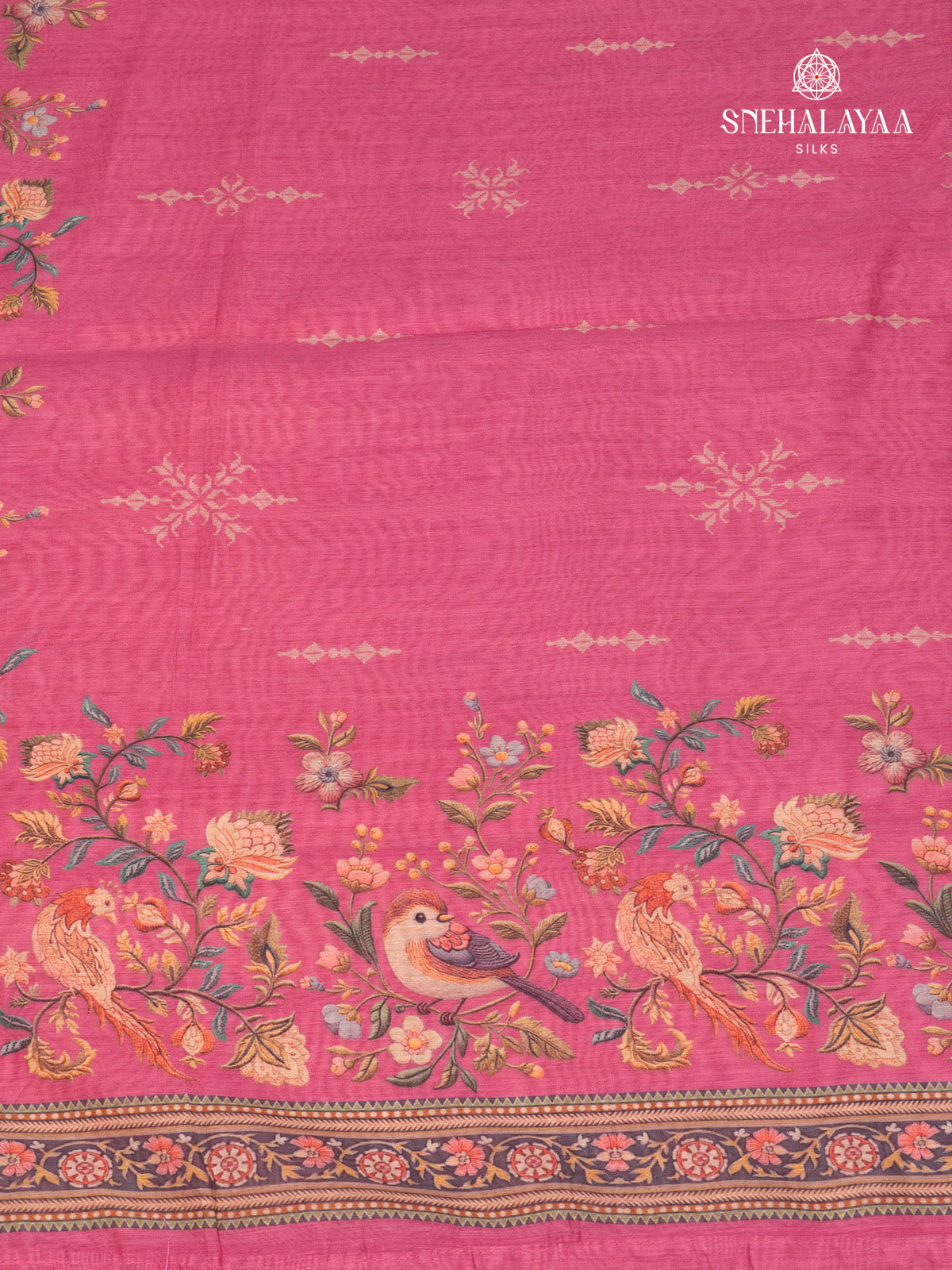 Pink Linen Saree