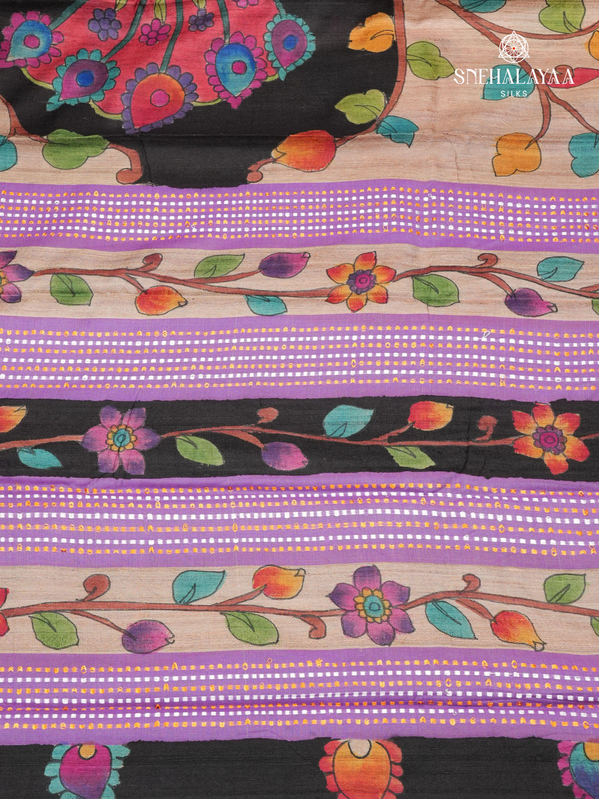 Beige Tussar Silk saree