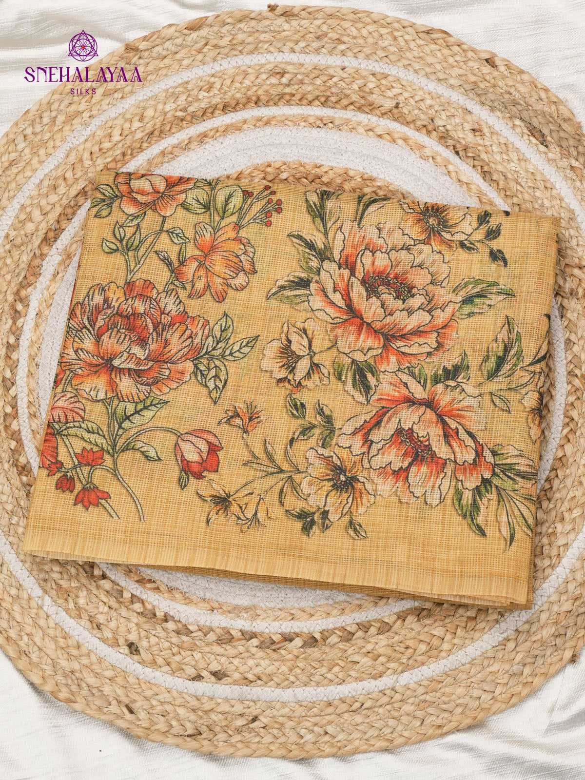 Sandal Printed Kota Saree