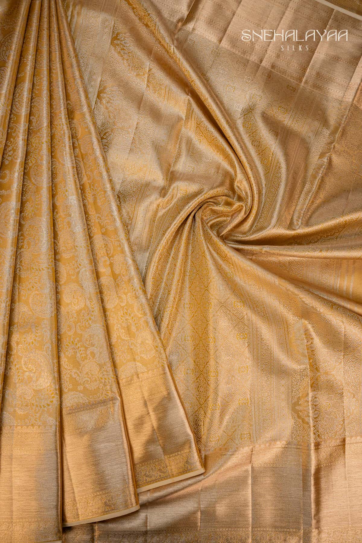 Gold Kancheevaram Wedding Silk Saree