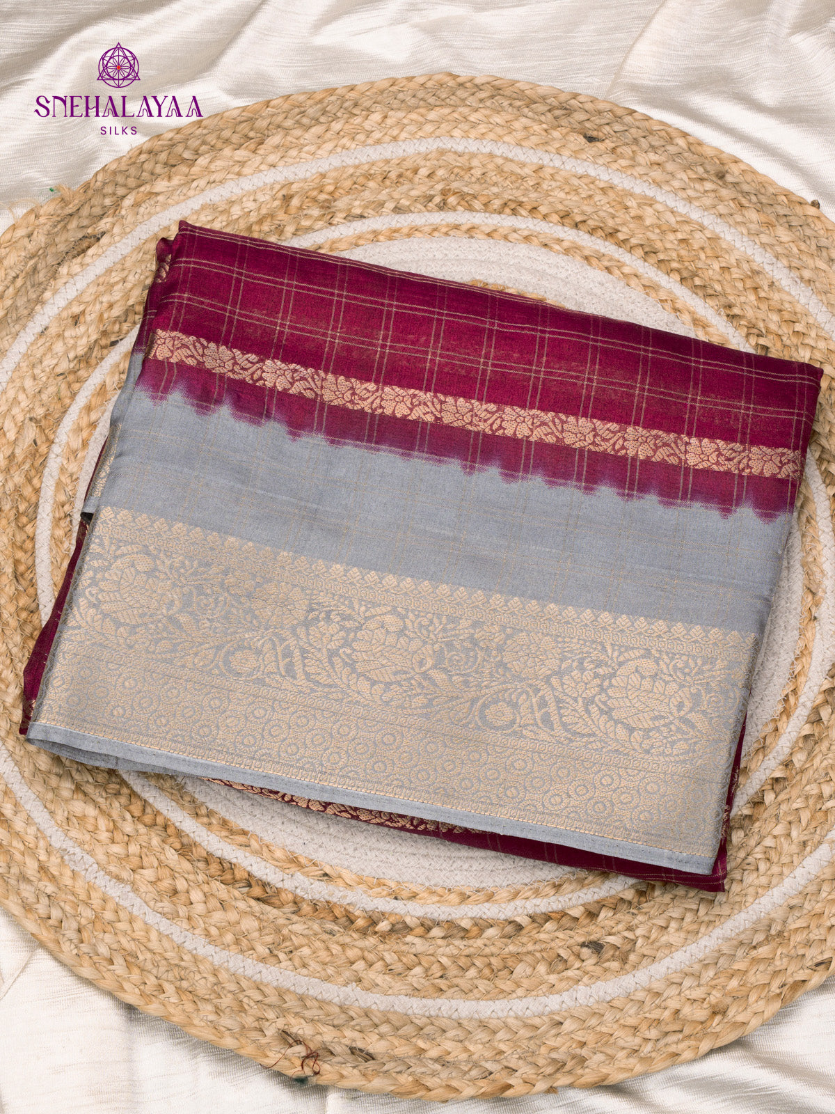 Magenta Dola Silk Saree