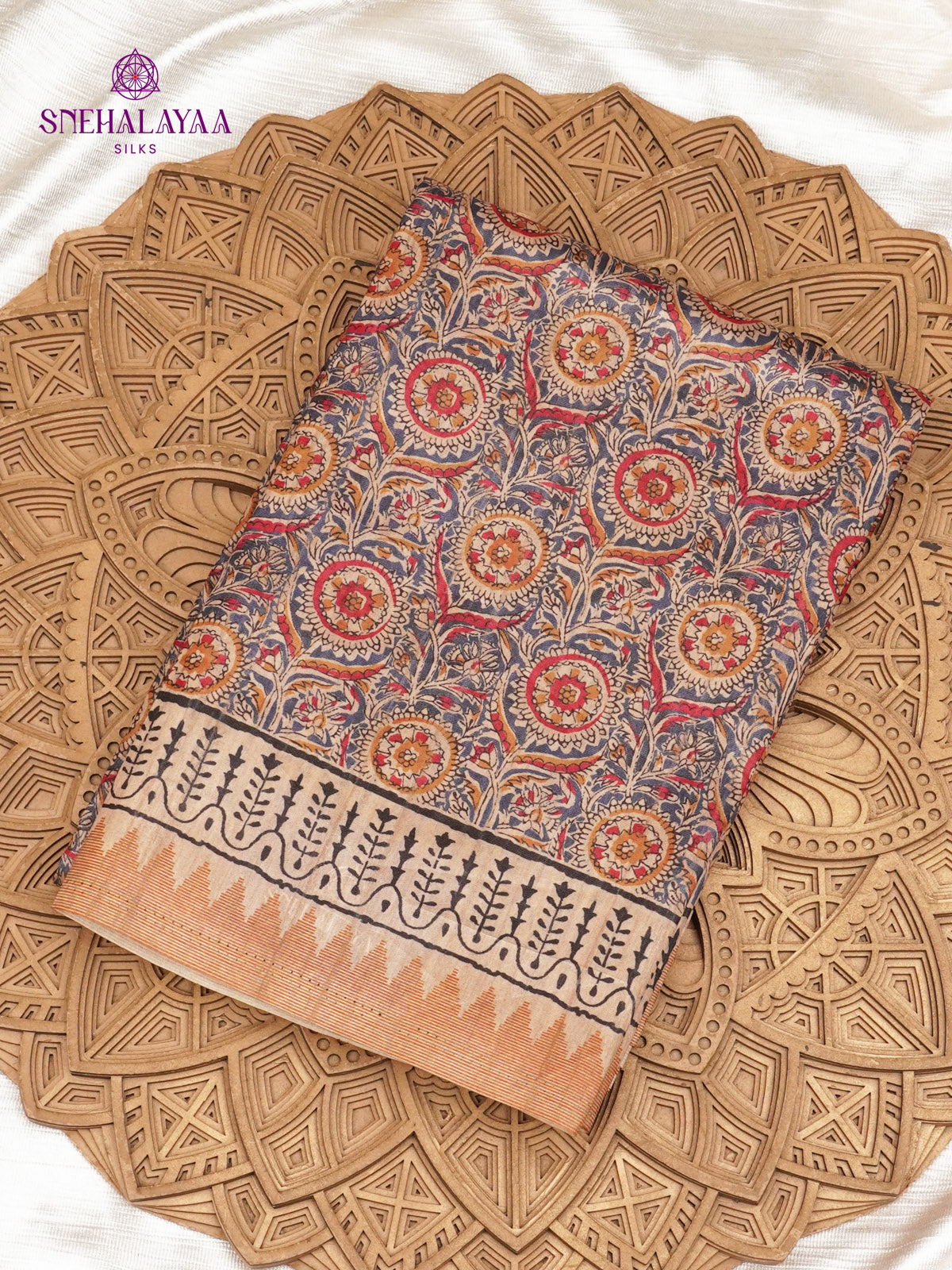 Pastel Blue Tussar Saree