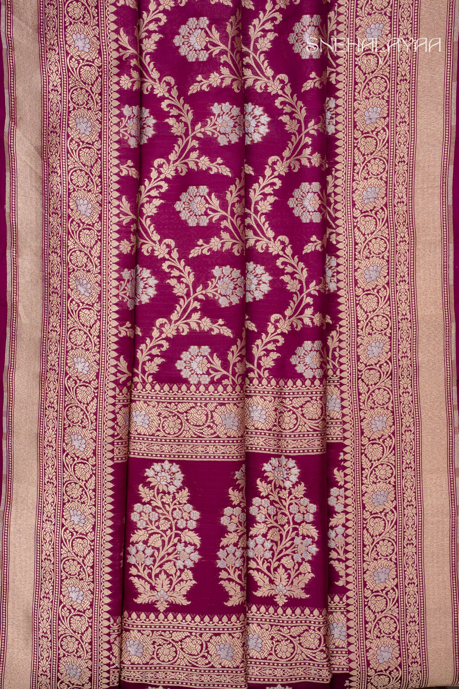 Magenta Purple Banaras Silk Saree