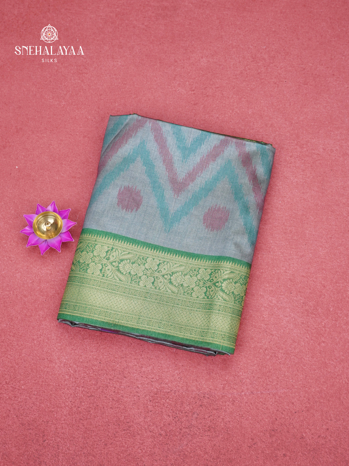 Pale Blue Jute Saree