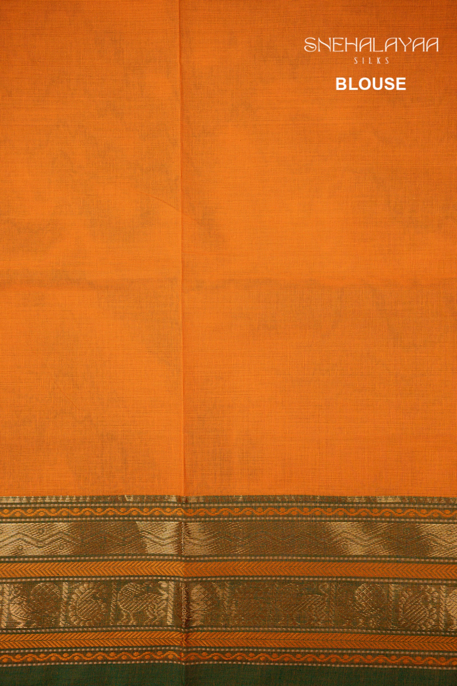 Tangerine Orange Kanchi Cotton Saree
