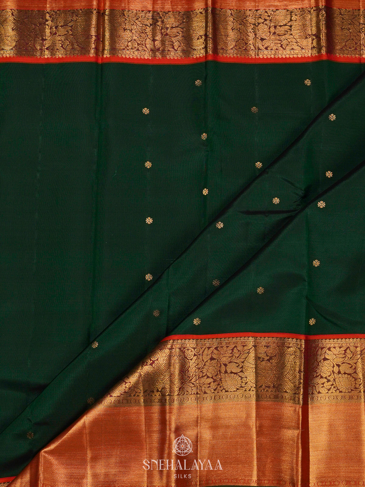 Forest Green Kanjivaram Silk Saree